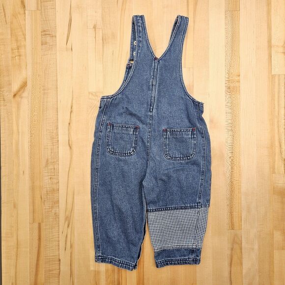Vintage Baby Looney Tunes Overalls 2T 24 Mo Denim Bugs Bunny Jeans Choo Trains - Picture 5 of 12